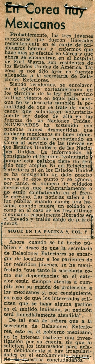 멕시칸 참전용사 관련 문서(멕시코대사관 제공) (4)
